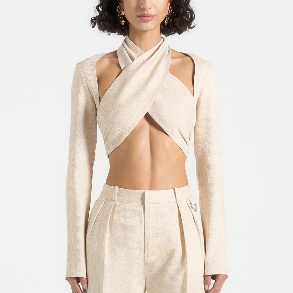 Manière De Voir- Wendy Linen Crossover Top and Bolero Shrug NWT